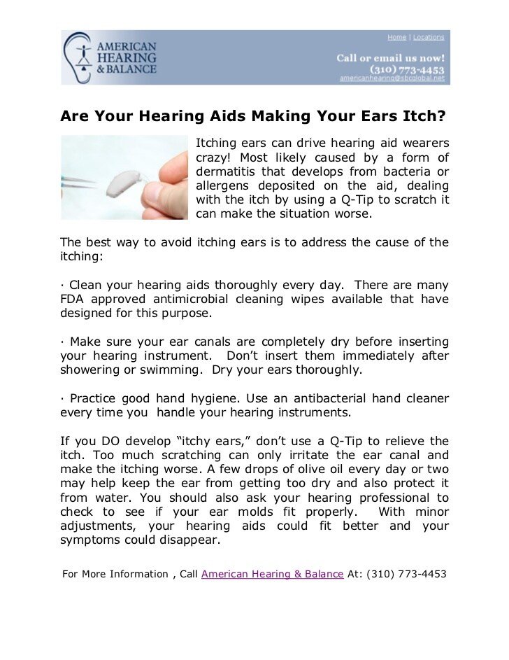 Are Your Hearing Aids Making Your Ears Itch?