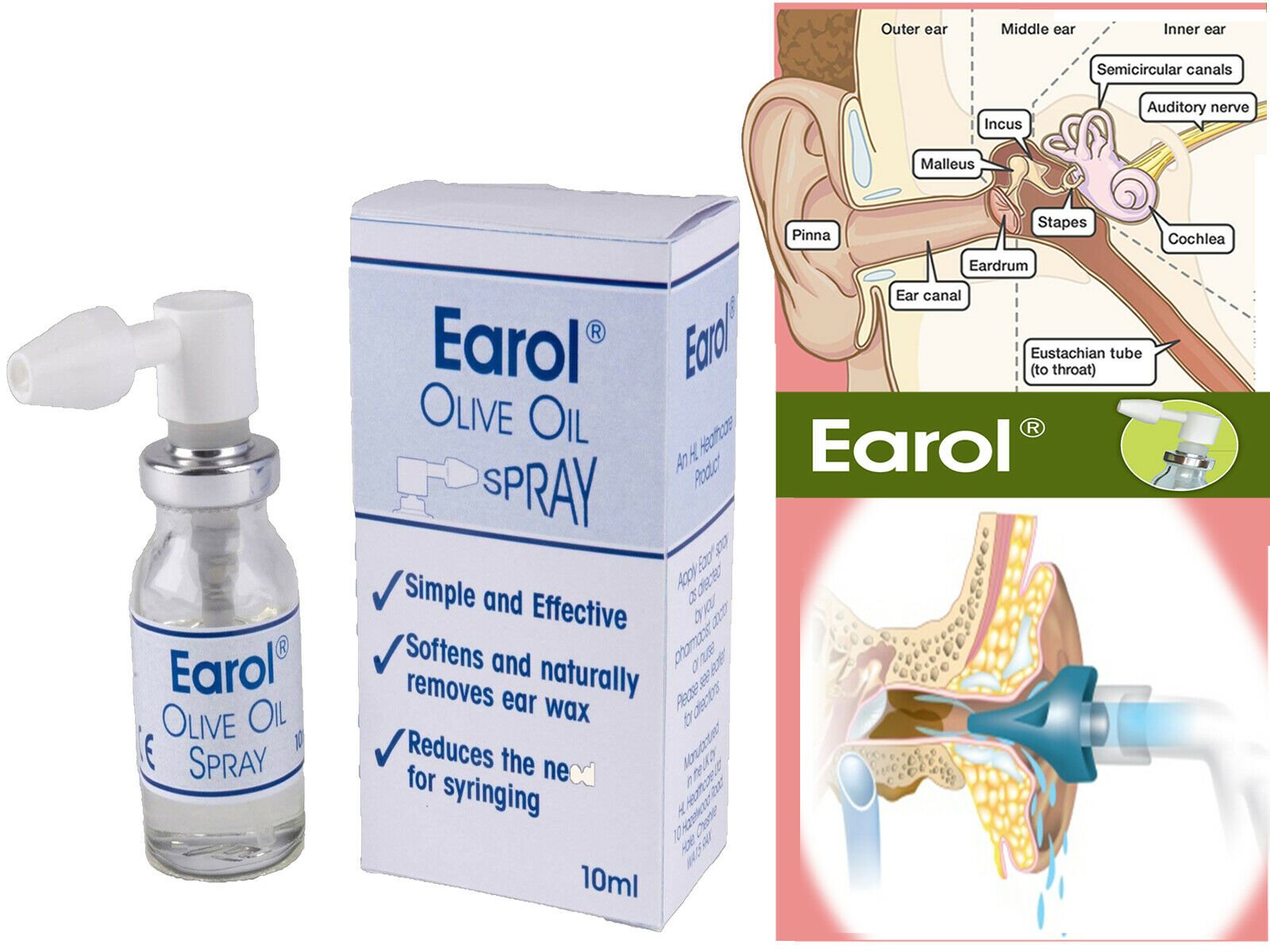 Earol Olive Oil Blocked Ear Spray 10ml