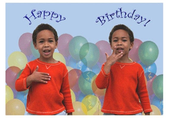 Happy Birthday in ASL boy just the card