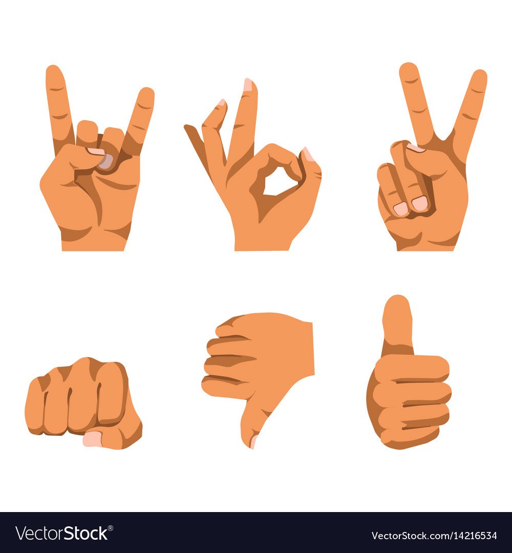 Nonverbal communication by hand gesturing set on Vector Image