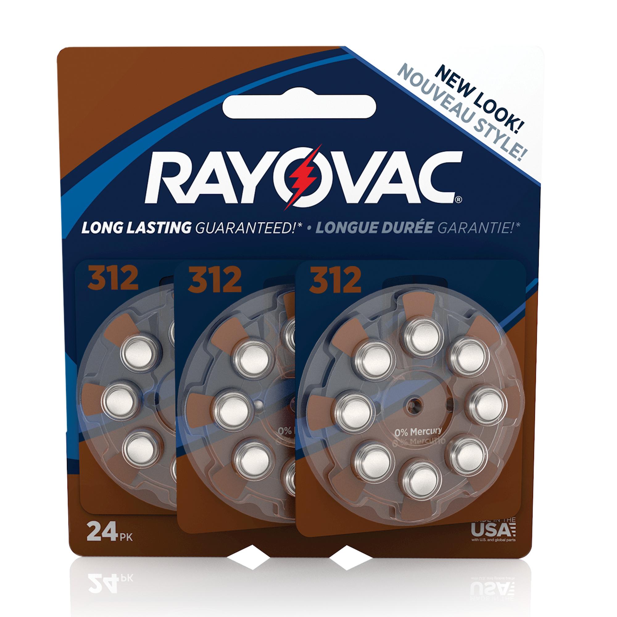 Rayovac Size 312 Hearing Aid Batteries 24