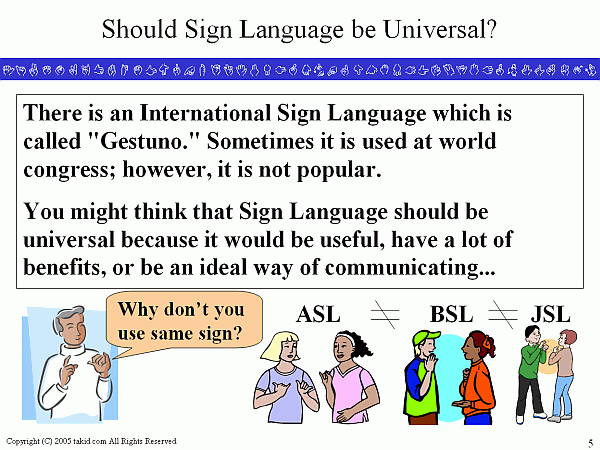 takid.com [Sign Language Should Sign Language be Universal?]
